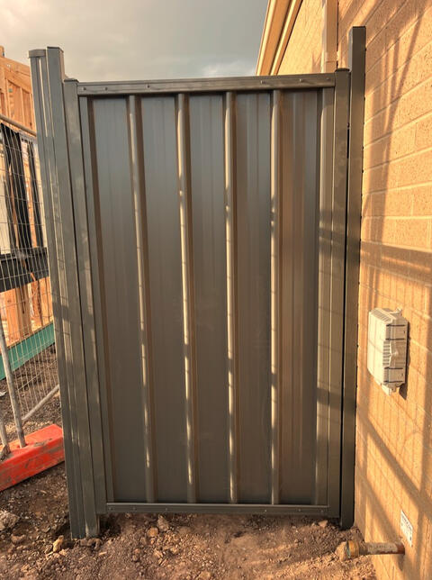Trimscreen Colorbond Gate Installation in Clyde North Trimscreen Colorbond gate Woodland Grey installed in Clyde North